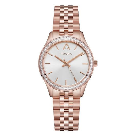 Trnda Women's Rose Gold Stainless Steel Watch, Silver Dial | Trnda-32mm by TRNDA