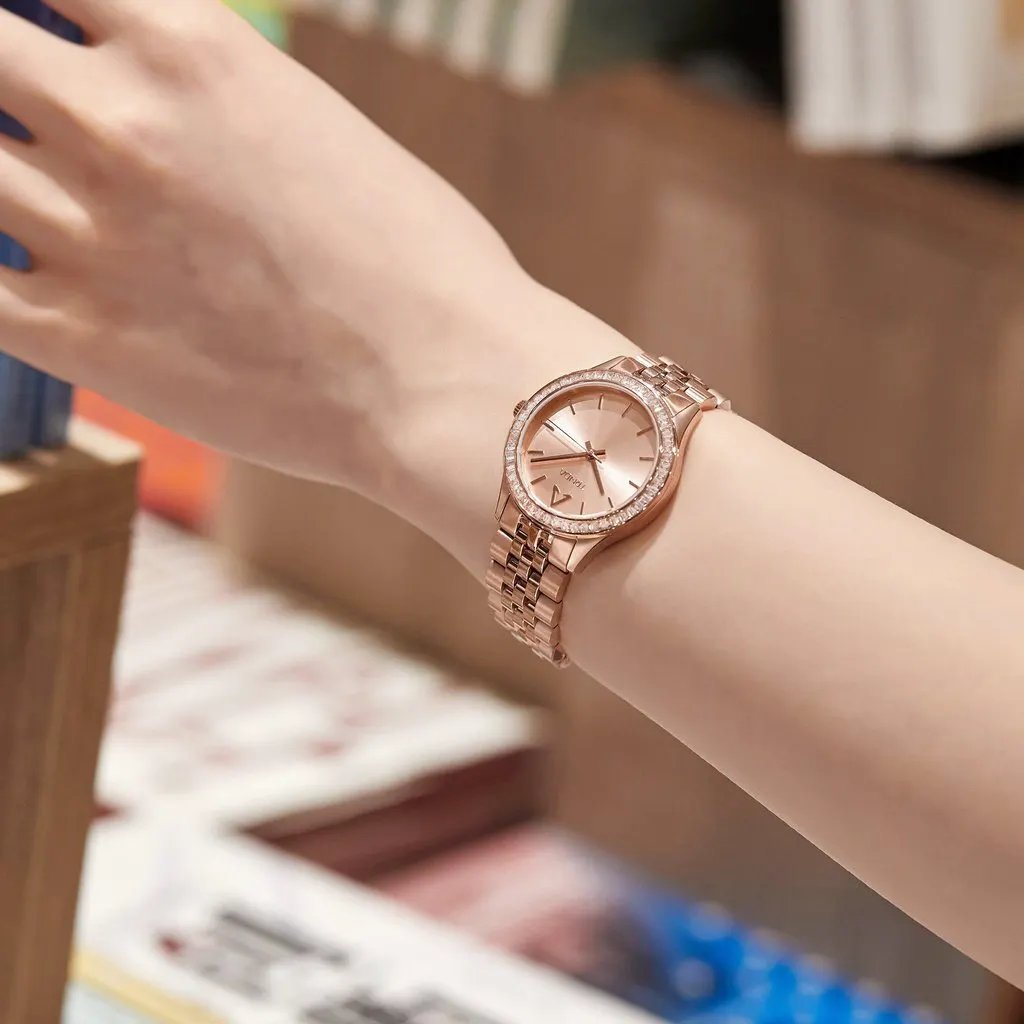 Trnda Women's Rose Gold Stainless Steel Watch, Round Dial | Tr32rg by TRNDA