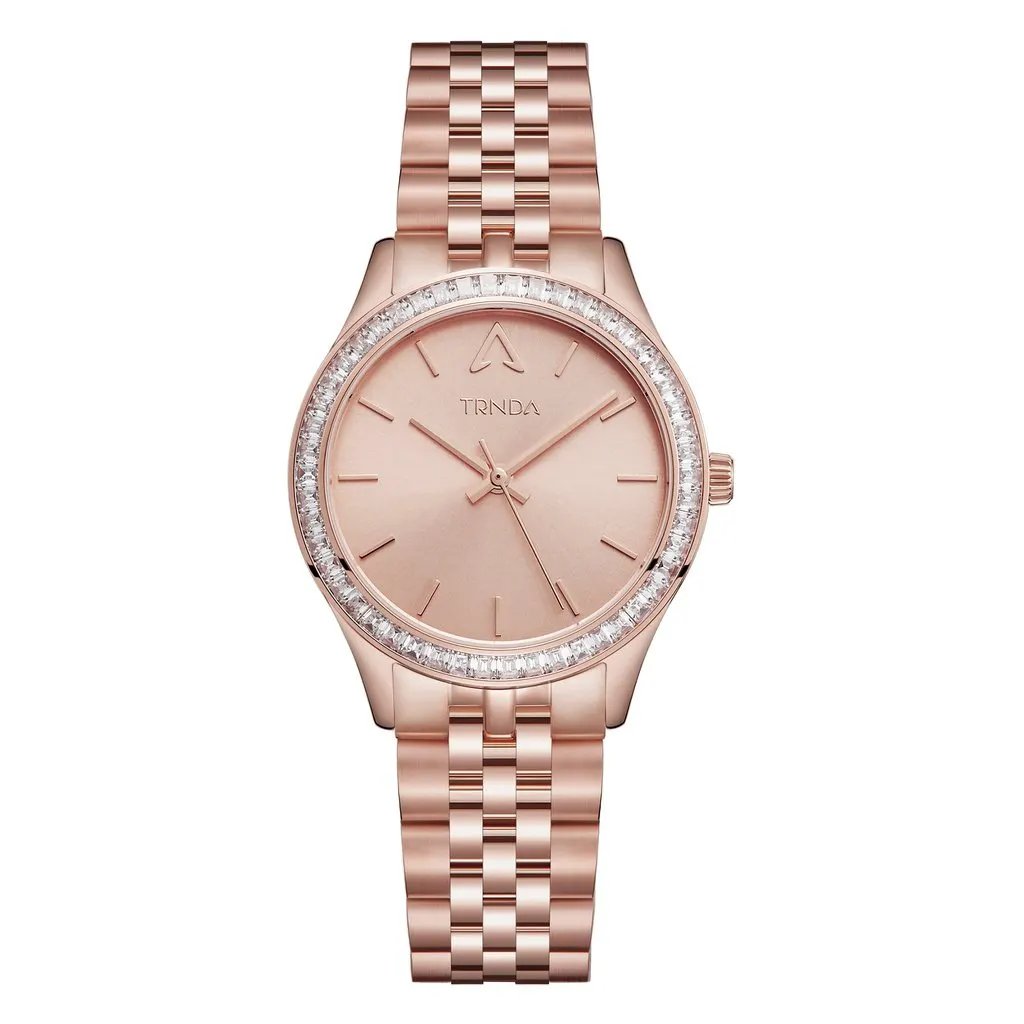 Trnda Women's Rose Gold Stainless Steel Watch, Round Dial | Tr32rg by TRNDA