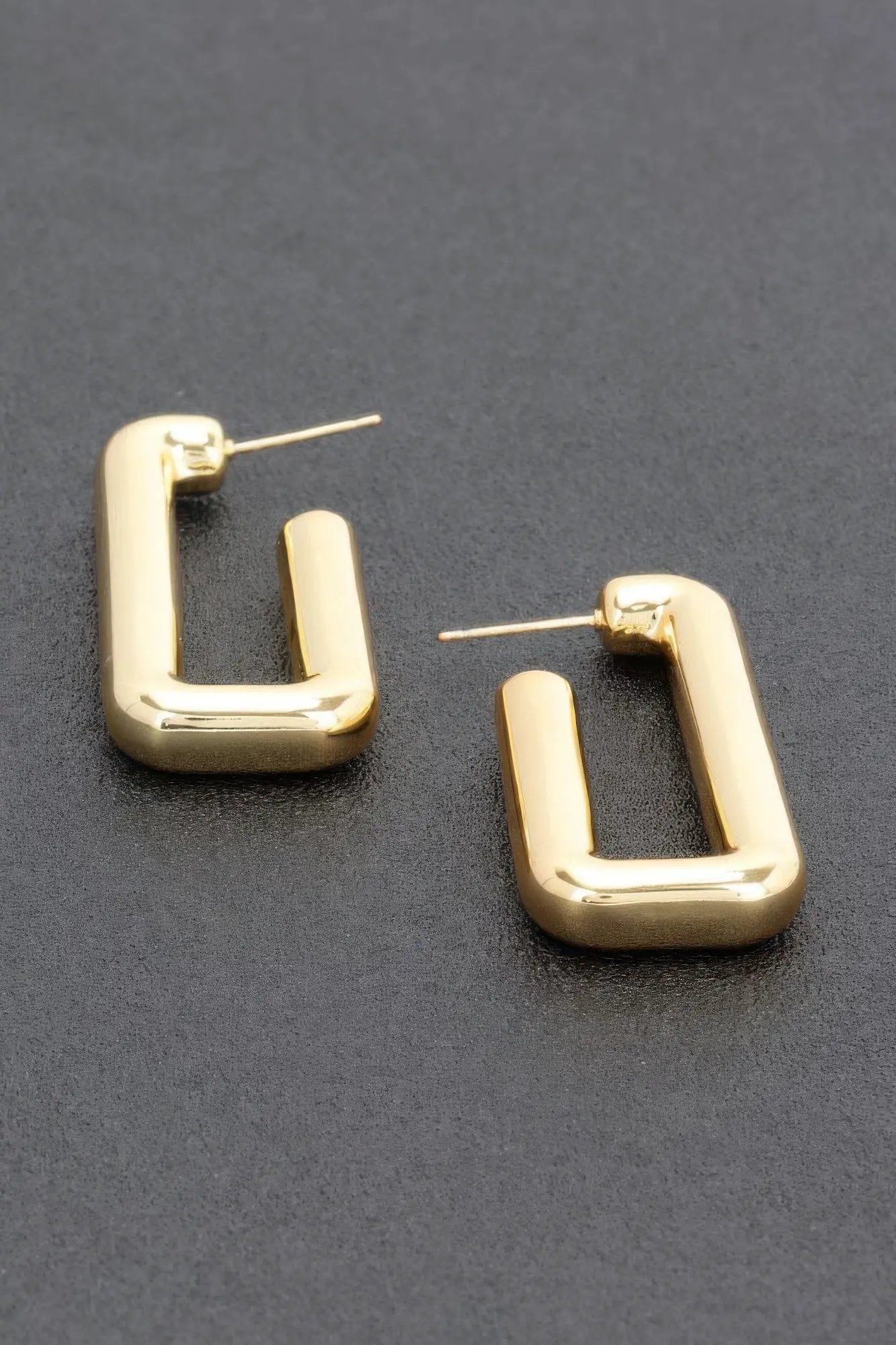 TRIBECA Square Chic Gold Dipped Hoop Earrings: NYFW BYMANYC ® New York. by BYMANYC ® New York