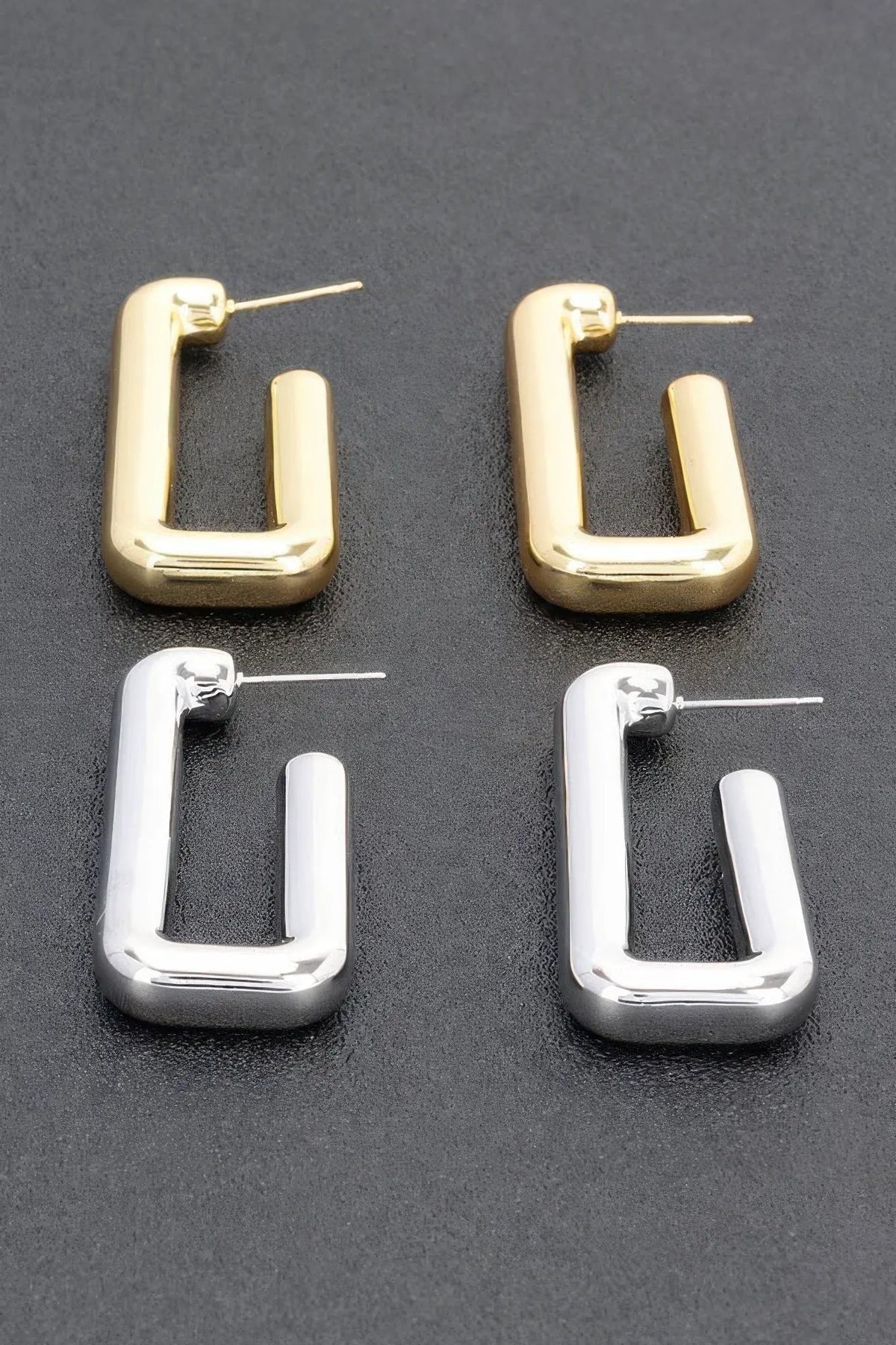 TRIBECA Square Chic Gold Dipped Hoop Earrings: NYFW BYMANYC ® New York. by BYMANYC ® New York