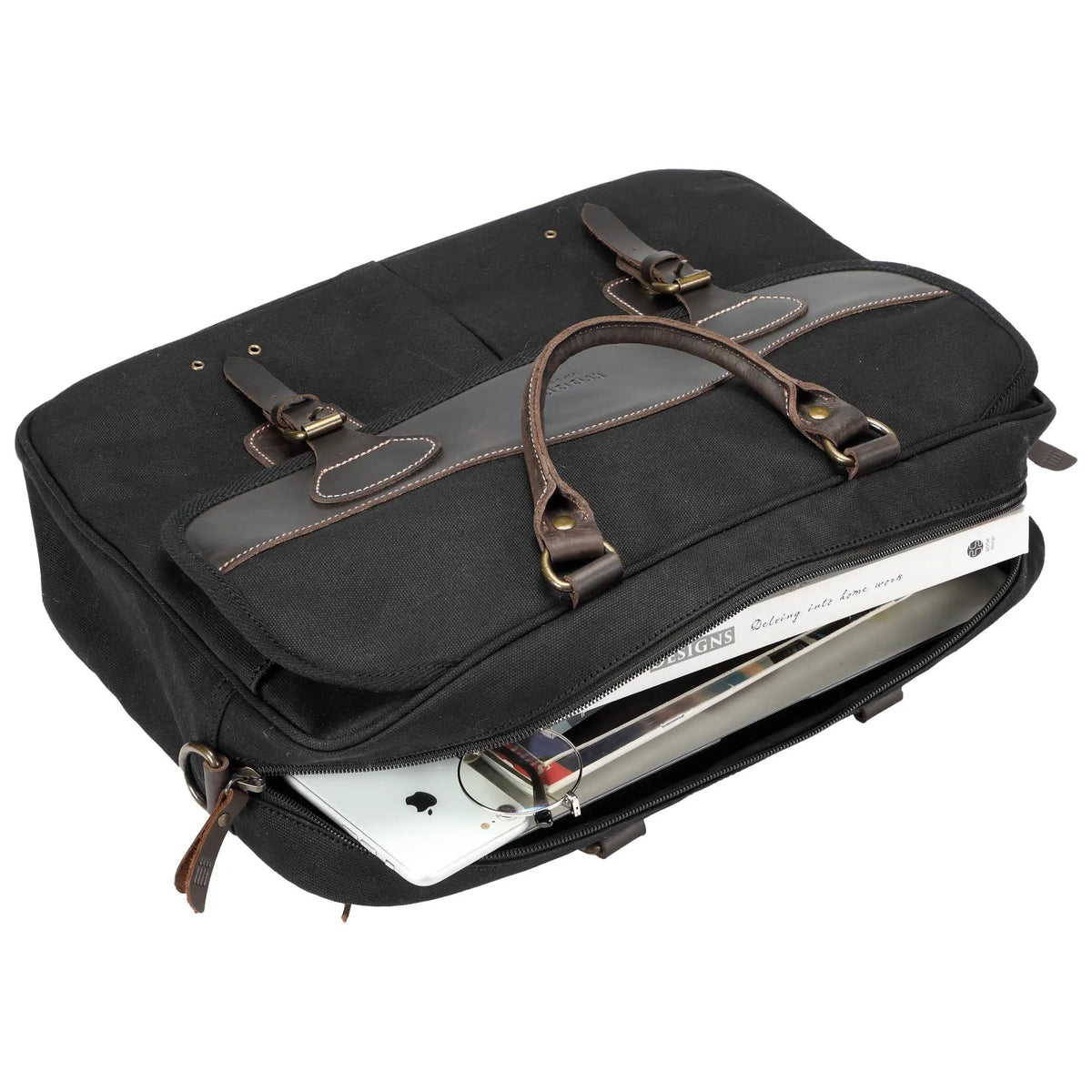 Heritage Canvas Laptop Briefcase 15 Inch | TRP0545 by Troop London