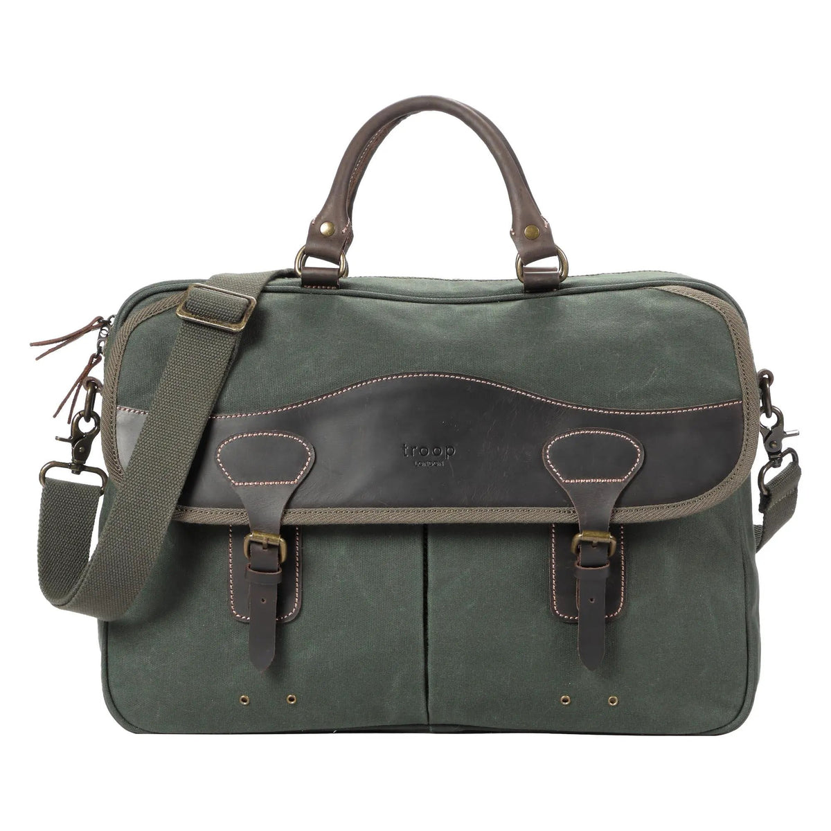 Heritage Canvas Laptop Briefcase 15 Inch | TRP0545 by Troop London