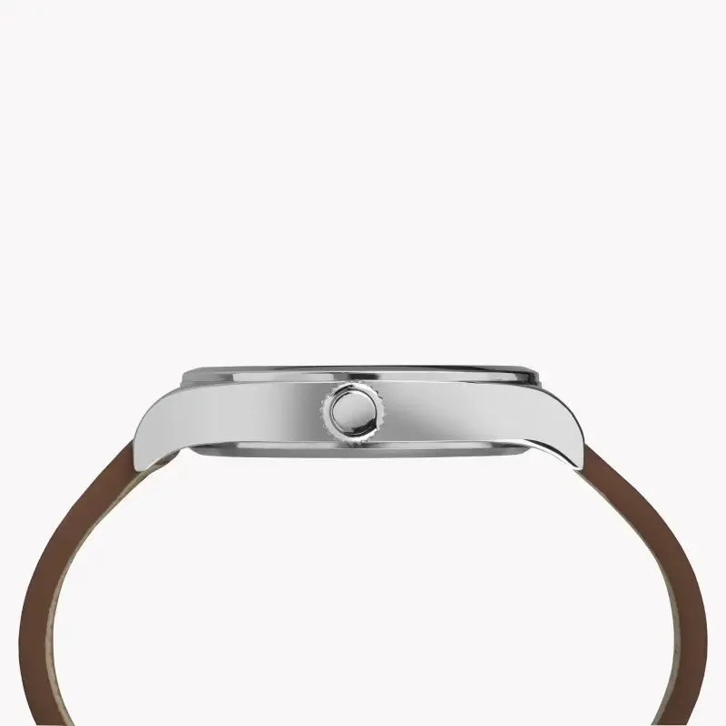 Timex Unisex Brown Leather Watch, Black Dial | Tw2p84000 by TIMEX