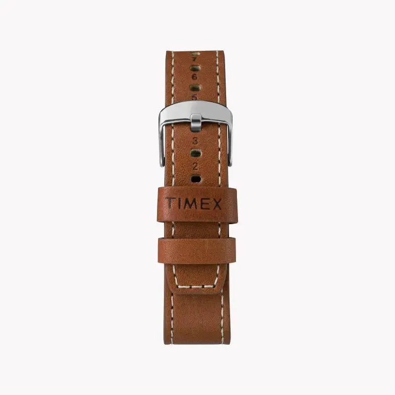 Timex Unisex Brown Leather Watch, Black Dial | Tw2p84000 by TIMEX