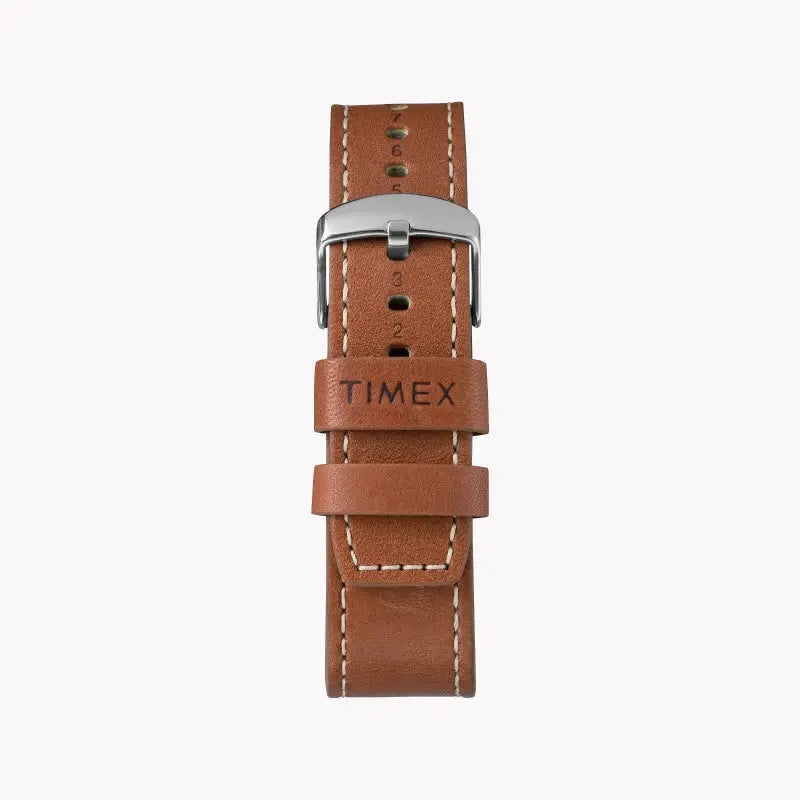 Timex Men's Brown Leather Watch, Black Dial | Tw2p84300 by TIMEX