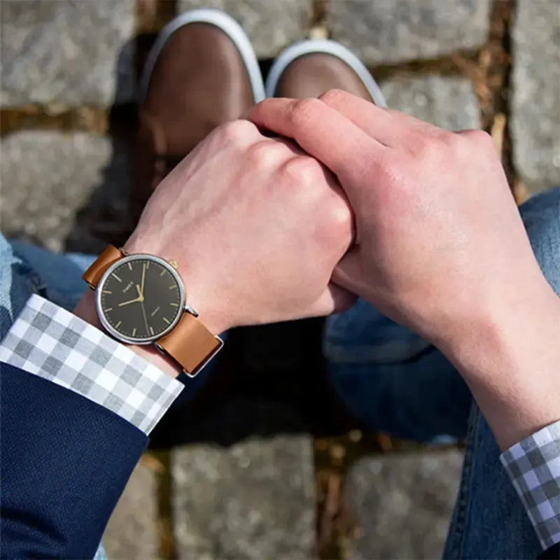 Timex Men's Brass Watch, Black Dial, Brown Leather Strap | Tw2p97900 by TIMEX