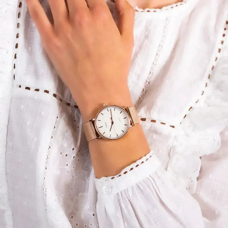Timex Women's Rose Gold Watch, Off White Dial | Tw2r26400 by TIMEX