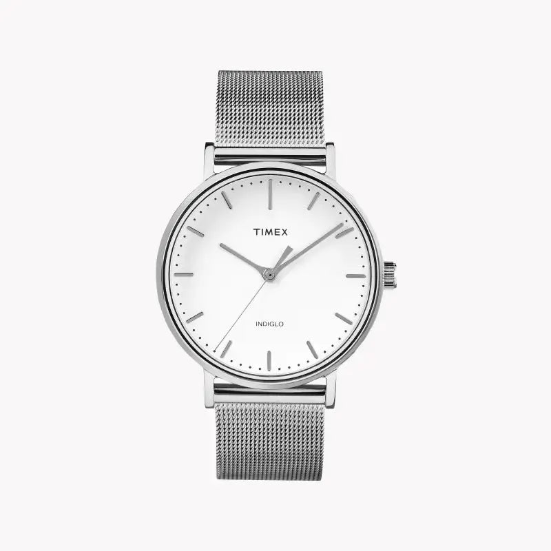 Timex Women's Silver Stainless Steel Watch, White Dial | Tw2r26600 by TIMEX