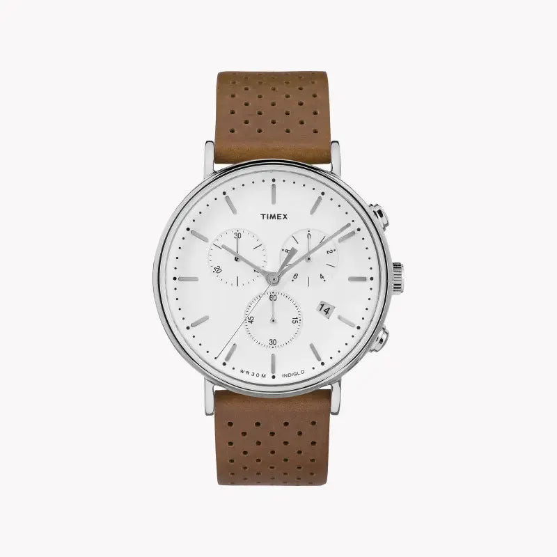 Timex Men's Brass Watch, Tan Leather, White Dial | Tw2r26700 by TIMEX