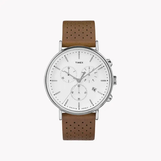 Timex Men's Brass Watch, Tan Leather, White Dial | Tw2r26700 by TIMEX