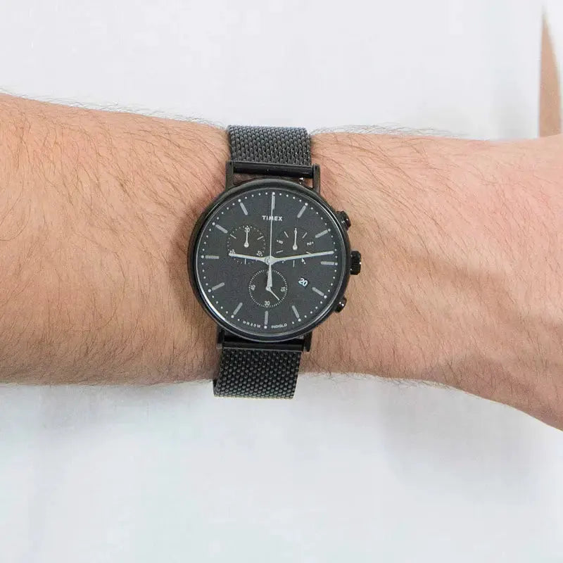 Timex Men's Black Stainless Steel Watch, Black Dial | Tw2r27300 by TIMEX