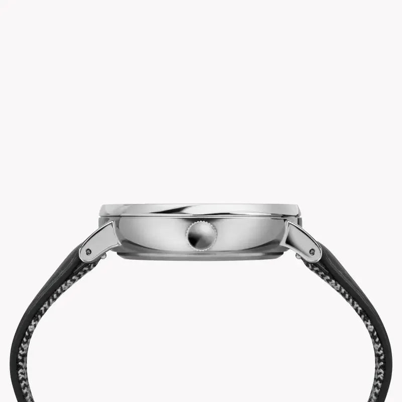 Timex Men's Black Leather Watch, White Dial | Tw2r38000 by TIMEX