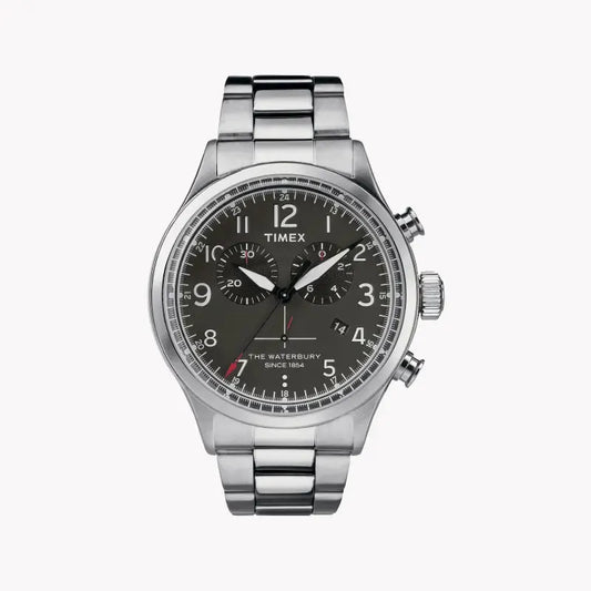 Timex Men's Silver Stainless Steel Watch, Black Dial | Tw2r38400 by TIMEX