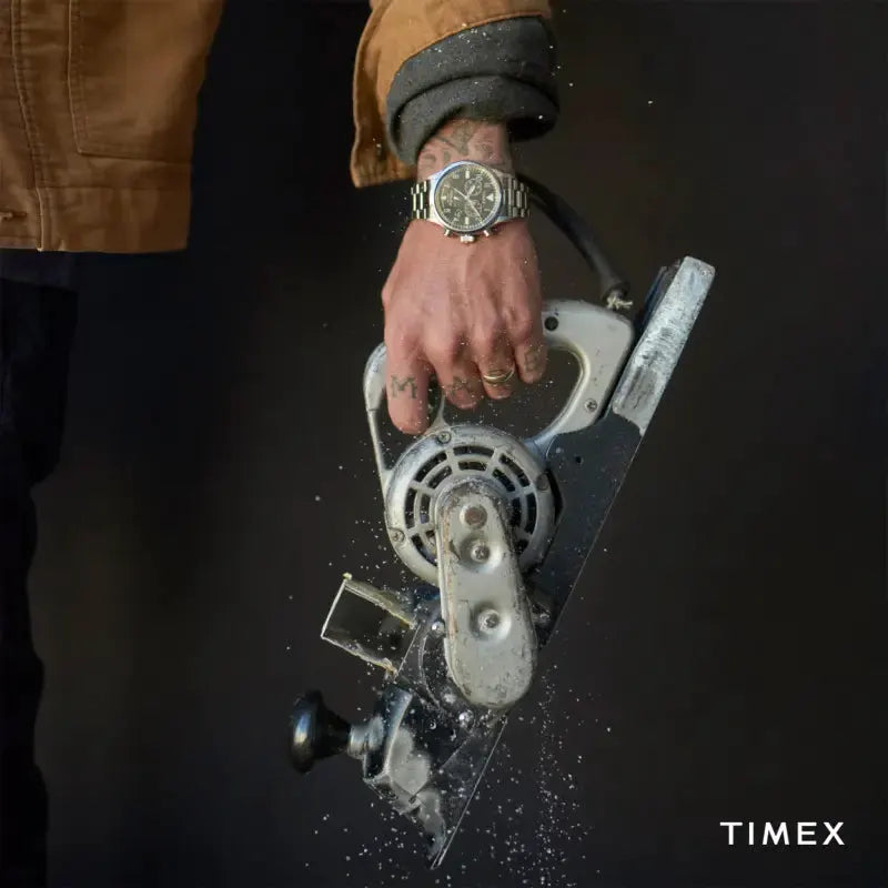 Timex Men's Silver Stainless Steel Watch, Black Dial | Tw2r38400 by TIMEX