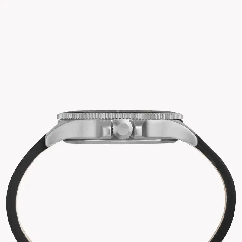 Timex Men's Black Leather Watch, Brass Case | Tw2r45800 by TIMEX