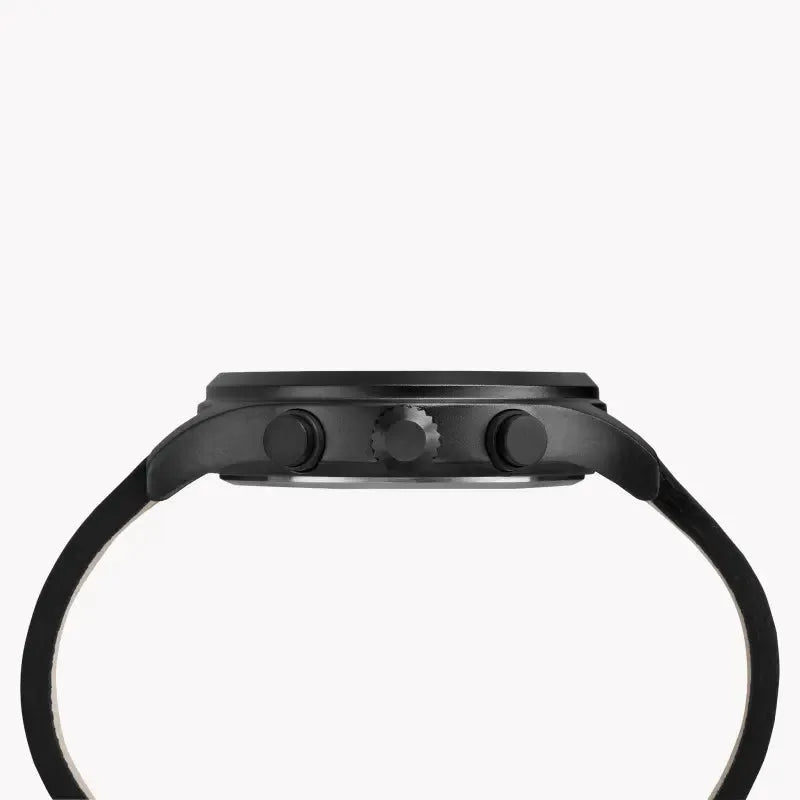 Timex Men's Black Leather Watch, Black Dial | Tw2r47500 by TIMEX