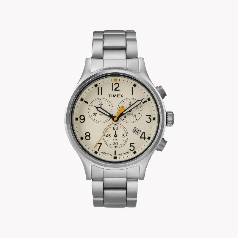 Timex Men's Silver Stainless Steel Watch, Off White Dial | Tw2r47600 by TIMEX