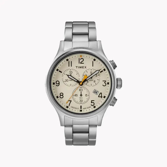 Timex Men's Silver Stainless Steel Watch, Off White Dial | Tw2r47600 by TIMEX
