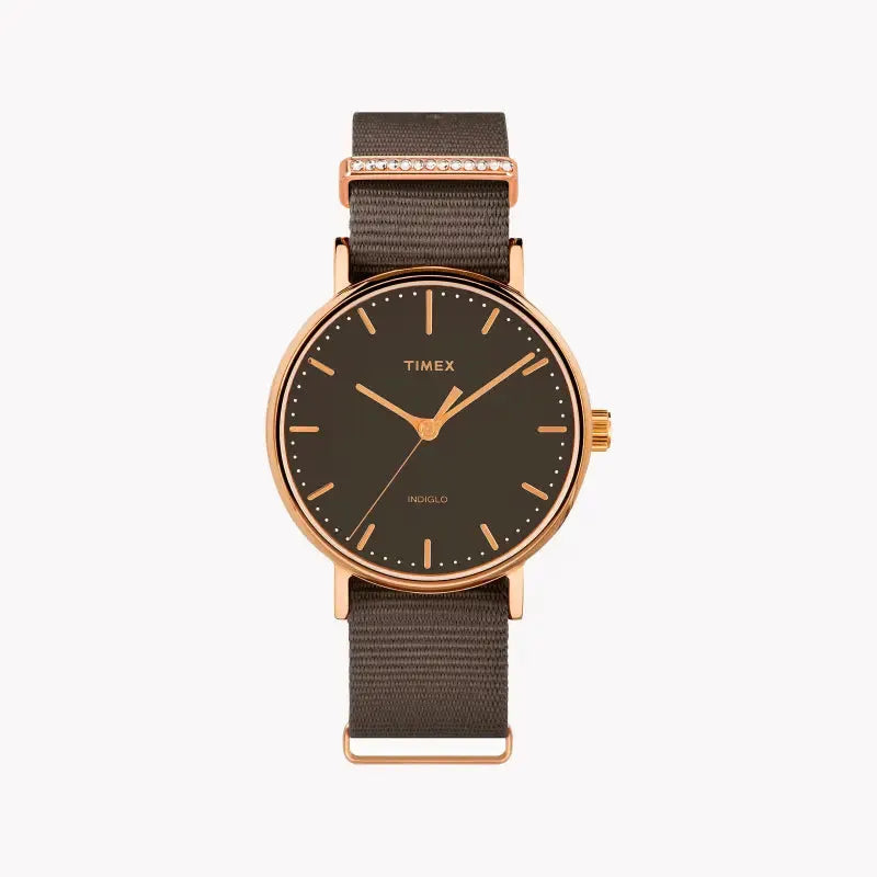 Timex Women's Gray Fabric Watch, Rose Gold Case | Tw2r48900 by TIMEX