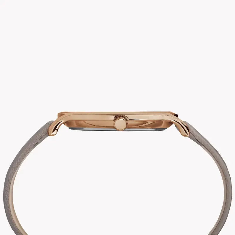 Timex Women's Gray Leather Watch, Rose Gold Dial | Tw2r49500 by TIMEX