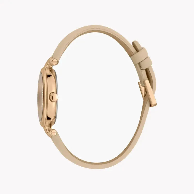 Timex Women's Gray Leather Watch, Rose Gold Dial | Tw2r49500 by TIMEX