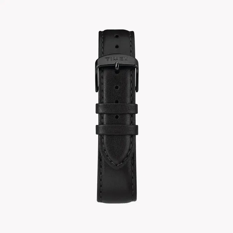 Timex Men's Black Leather Watch, Black Dial | Tw2r50100 by TIMEX