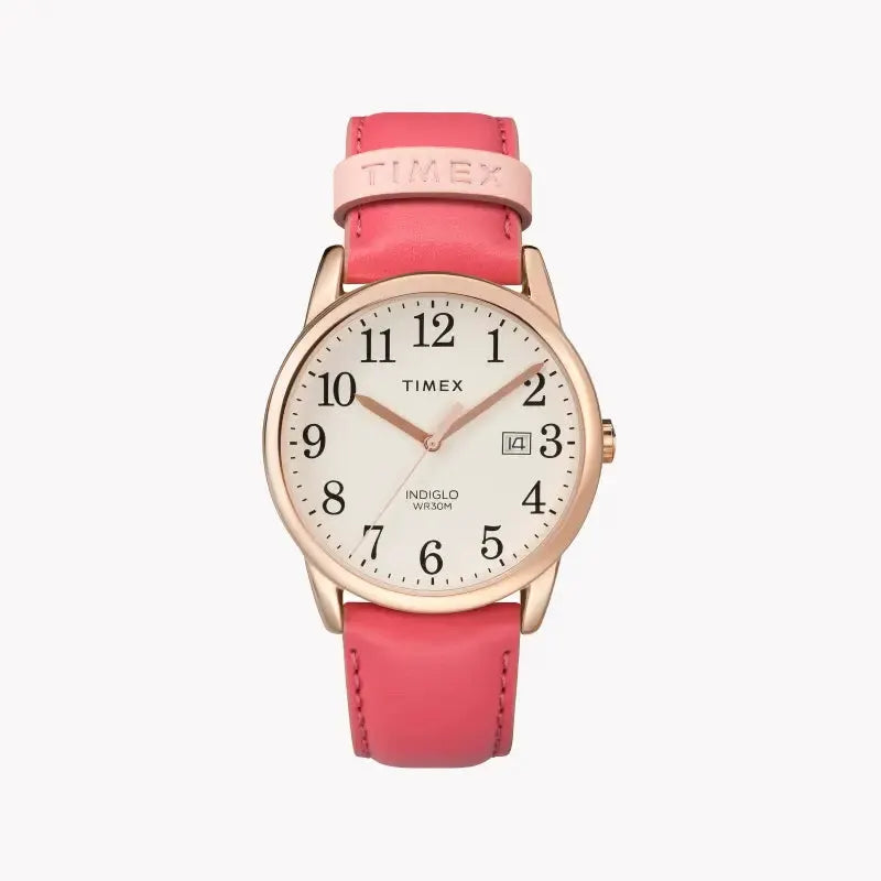 Timex Women's Pink Leather Watch, Off White Dial | Tw2r62500 by TIMEX