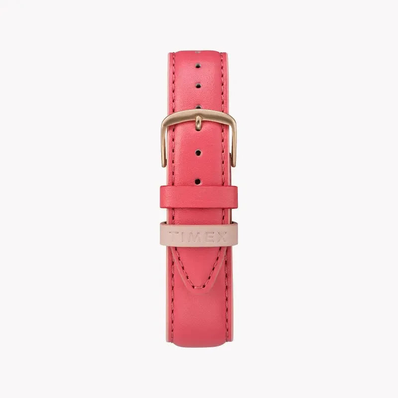 Timex Women's Pink Leather Watch, Off White Dial | Tw2r62500 by TIMEX