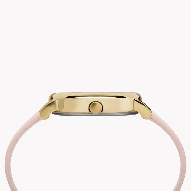 Timex Women's Pink Leather Watch, Brass Case | Tw2r66300 by TIMEX