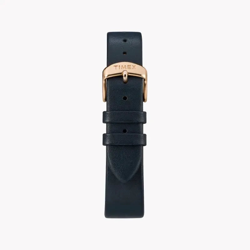 Timex Women's Blue Leather Watch, Rose Gold Case | Tw2r66400 by TIMEX