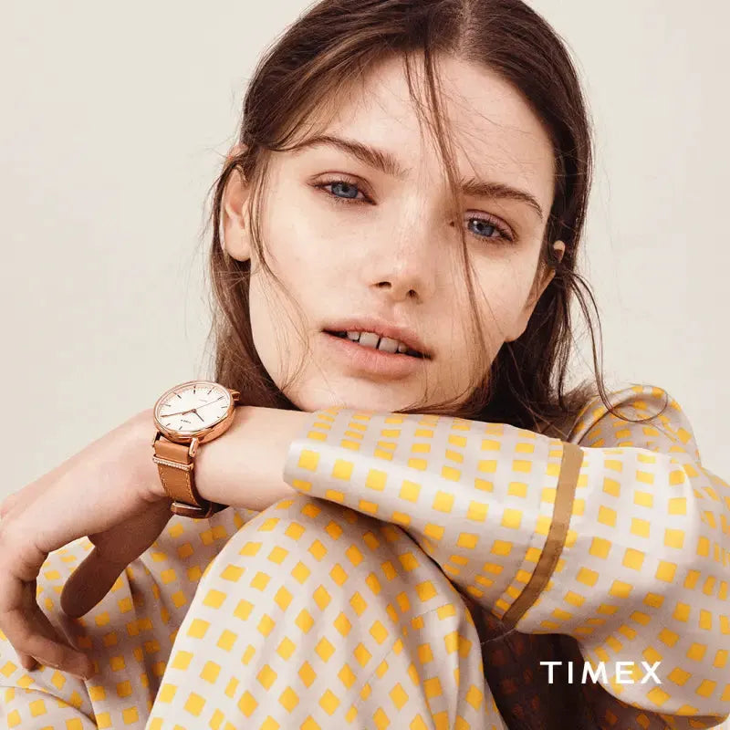 Timex Women's Tan Leather Watch, Off White Dial | Tw2r70200 by TIMEX