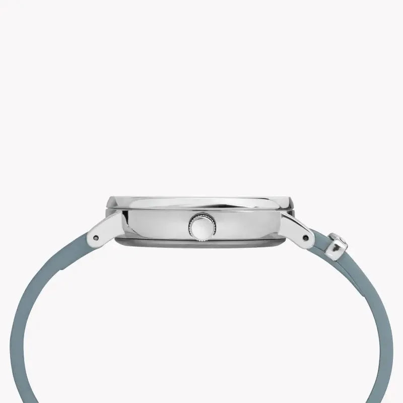 Timex Women's Blue Leather Watch, White Dial | Tw2r70300 by TIMEX