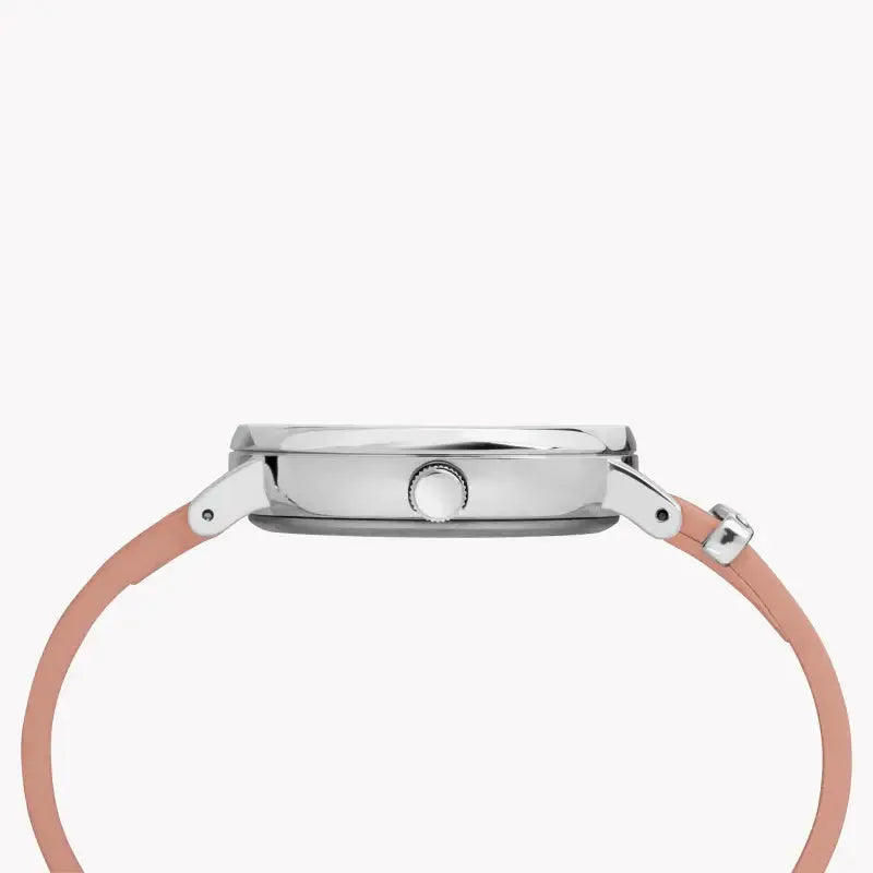 Timex Women's Pink Leather Watch, White Dial | Tw2r70400 by TIMEX