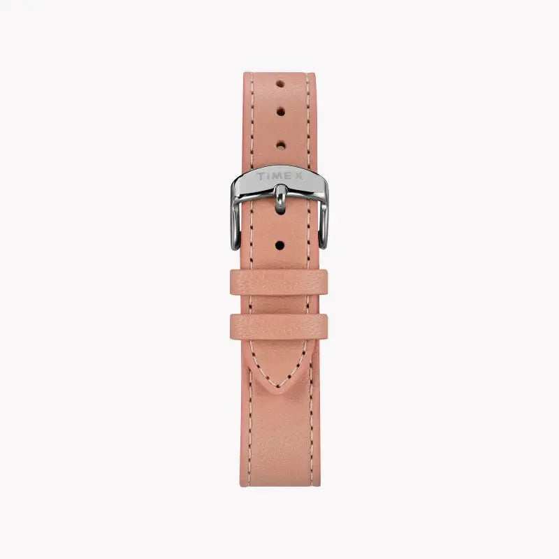 Timex Women's Pink Leather Watch, White Dial | Tw2r70400 by TIMEX
