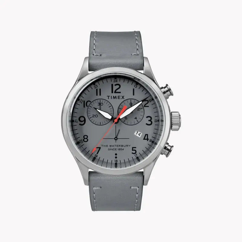 Timex Unisex Stainless Steel Gray Leather Watch, Gray Dial | Tw2r70700 by TIMEX