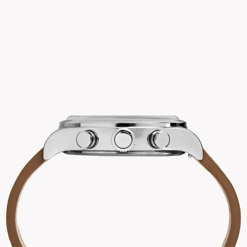 Timex Men's Stainless Steel Watch, Black Dial, Tan Leather | Tw2r70900 by TIMEX