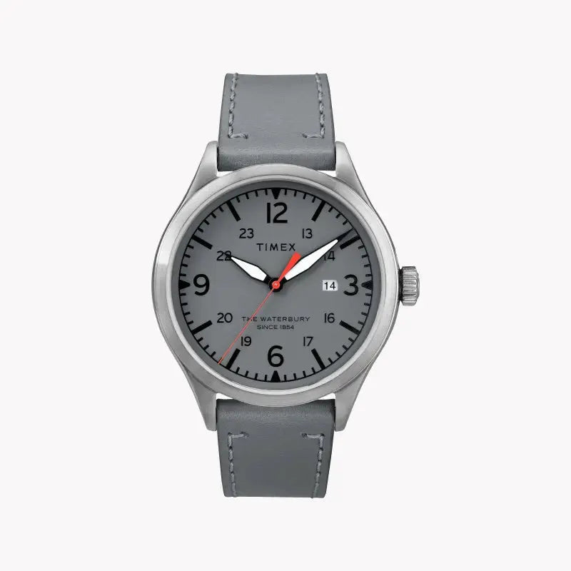 Timex Unisex Gray Leather Watch, Gray Dial | Tw2r71000 by TIMEX