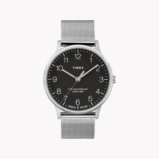 Timex Men's Silver Stainless Steel Watch, Black Dial | Tw2r71500 by TIMEX