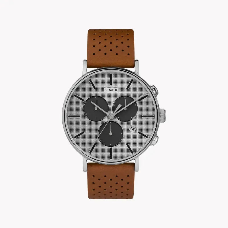 Timex Men's Brass Watch, Silver Dial & Tan Leather Band | Tw2r79900 by TIMEX