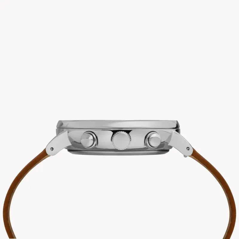 Timex Men's Brass Watch, Silver Dial & Tan Leather Band | Tw2r79900 by TIMEX