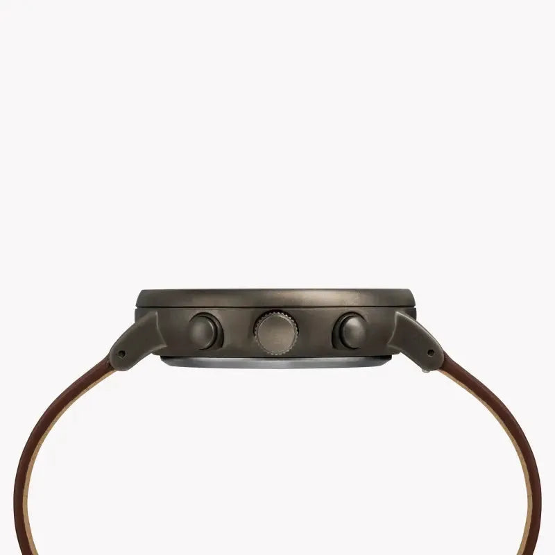 Timex Men's Brass Watch, Brown Leather, Gray Dial | Tw2r80000 by TIMEX