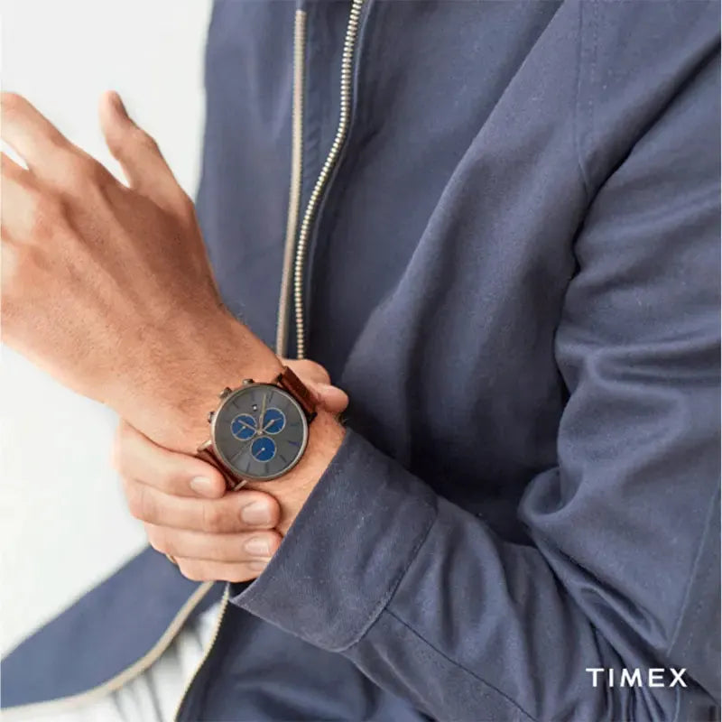 Timex Men's Brass Watch, Brown Leather, Gray Dial | Tw2r80000 by TIMEX