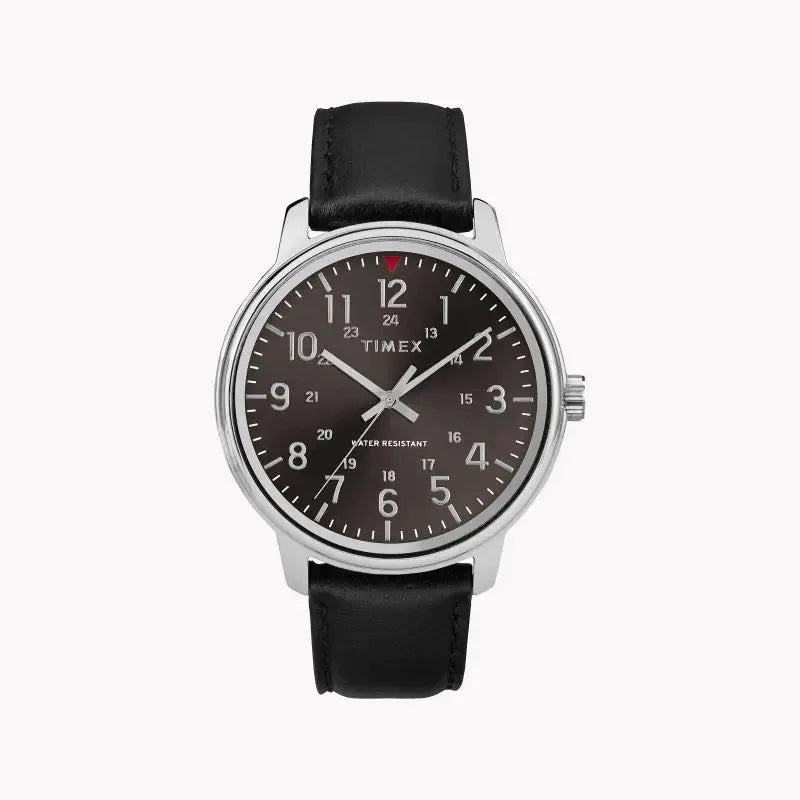 Timex Men's Black Leather Watch, Brass Case | Tw2r85500 by TIMEX