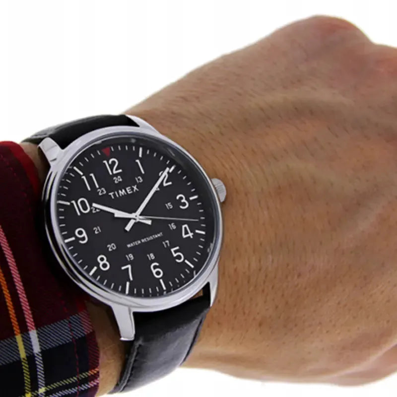 Timex Men's Black Leather Watch, Brass Case | Tw2r85500 by TIMEX