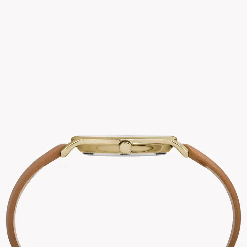 Timex Women's Tan Leather Watch, Silver Dial | Tw2r91800 by TIMEX