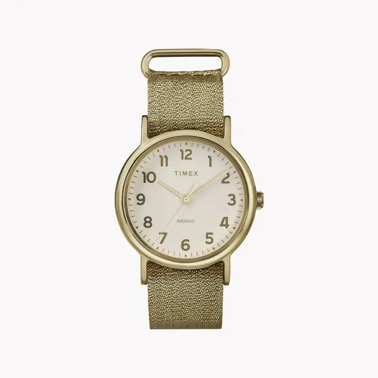 Timex Women's Gold Fabric Watch, Off White Dial | Tw2r92300 by TIMEX