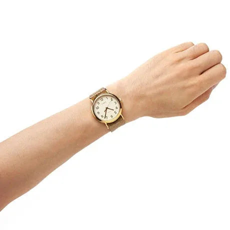 Timex Women's Gold Fabric Watch, Off White Dial | Tw2r92300 by TIMEX