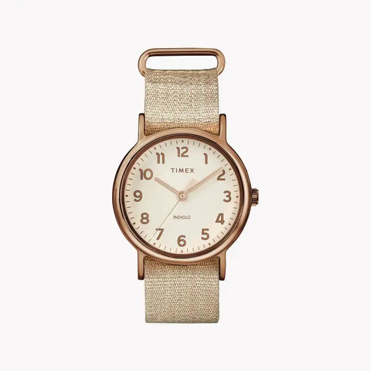 Timex Women's Pink Fabric Watch, Off White Dial | Tw2r92400 by TIMEX