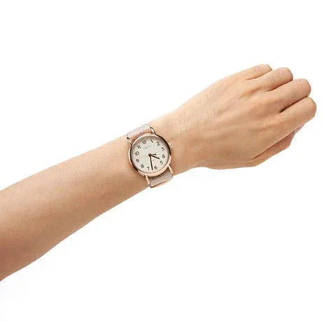 Timex Women's Pink Fabric Watch, Off White Dial | Tw2r92400 by TIMEX